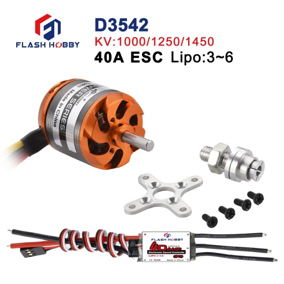 Original FlashHobby D3542 1000KV Drone Motor Brushless Motor for RC Aircraft Fixed Wing RC Helicopter